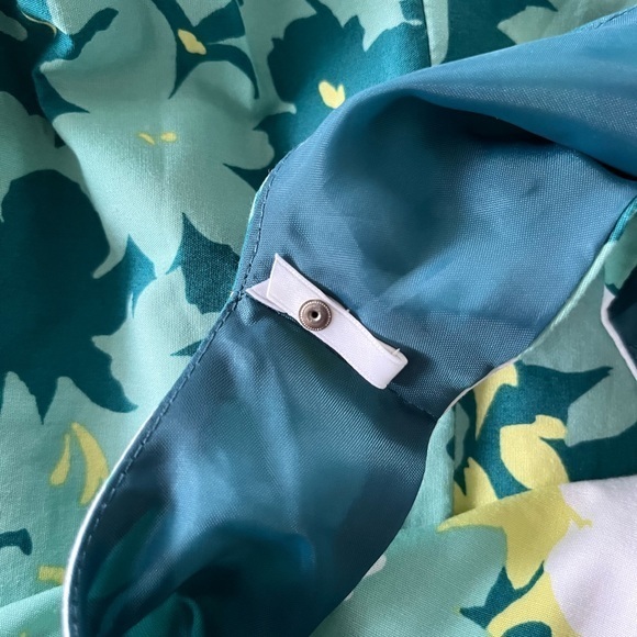 Pendleton Petite Turquoise Yellow White Floral Sleeveless A Line Dress Size 10 - Picture 7 of 12